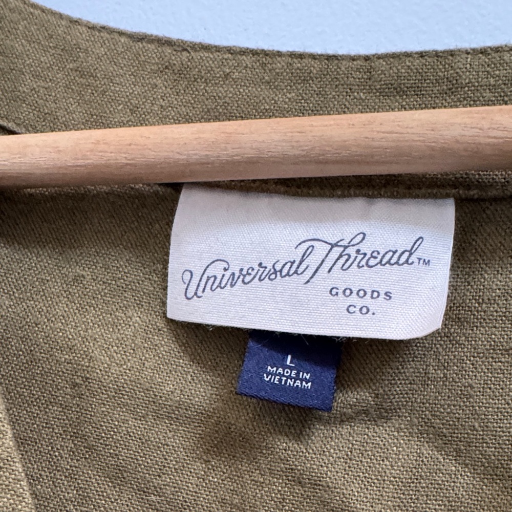 Universal Thread Olive Green  V-Neck Dress - Picture 2 of 3
